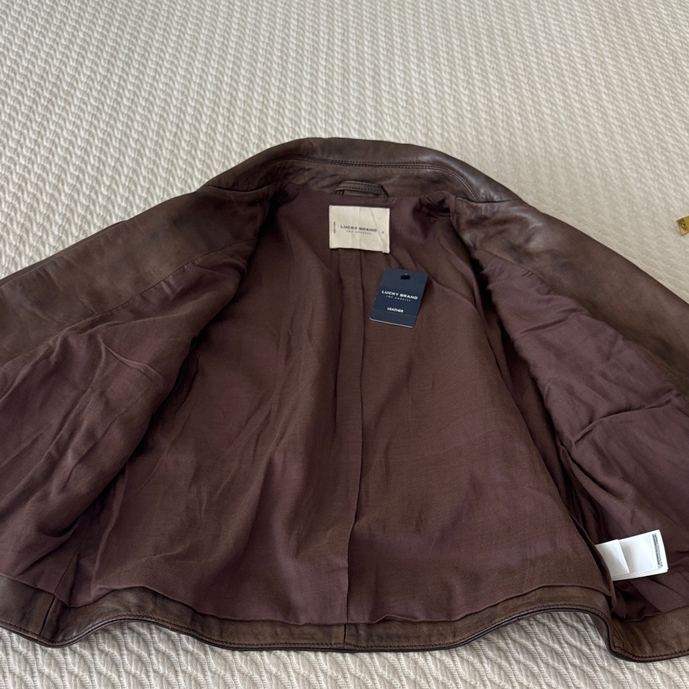 Lucky Brand Classic Moto Lamb Leather Jacket - Picture 10 of 13